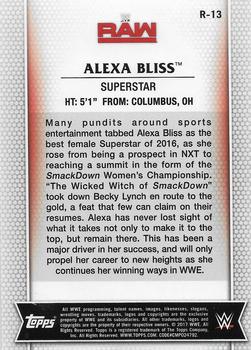 2017 Topps WWE Women's Division #R-13 Alexa Bliss Back