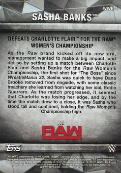 2017 Topps WWE Women's Division - WWE Matches and Moments #WWE-1 Sasha Banks Back