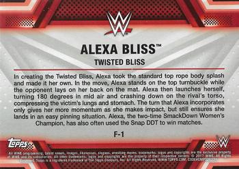 2017 Topps WWE Women's Division - Finishers and Signature Moves #F-1 Alexa Bliss Back