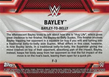2017 Topps WWE Women's Division - Finishers and Signature Moves #F-3 Bayley Back