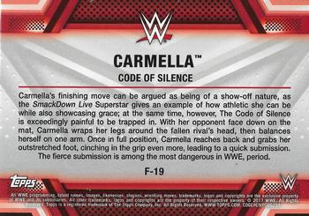 2017 Topps WWE Women's Division - Finishers and Signature Moves #F-19 Carmella Back
