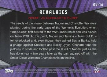 2017 Topps WWE Women's Division - Rivalries #RV-14 Naomi / Charlotte Flair Back