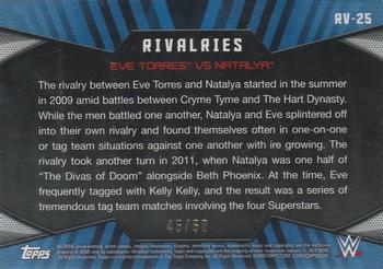 2017 Topps WWE Women's Division - Rivalries Silver #RV-25 Eve Torres / Natalya Back