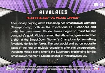 2017 Topps WWE Women's Division - Rivalries Blue #RV-11 Alexa Bliss / Mickie James Back