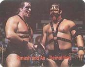 1988 Borden WWF Tag Team of the Year Stickers #NNO Smash and Ax - Demolition Front