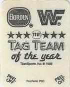 1988 Borden WWF Tag Team of the Year Stickers #NNO Ken Patera Back