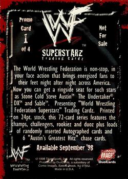 1998 Comic Images WWF Superstarz - Promos #1 Stone Cold Steve Austin Back