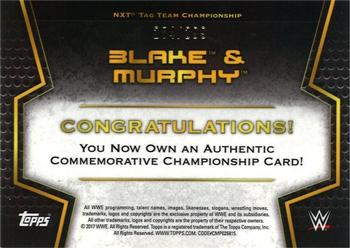 2017 Topps WWE Then Now Forever  - Commemorative Championship Medallion #NNO Blake / Murphy Back