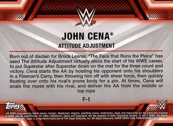 2017 Topps WWE Then Now Forever  - Finishers and Signature Moves #F-1 John Cena Back
