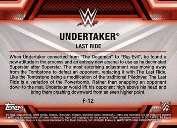 2017 Topps WWE Then Now Forever  - Finishers and Signature Moves #F-12 Undertaker Back