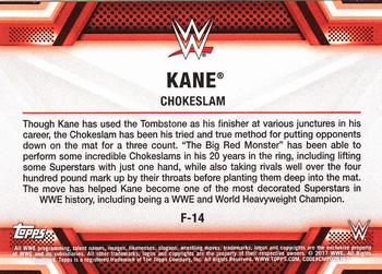 2017 Topps WWE Then Now Forever  - Finishers and Signature Moves #F-14 Kane Back