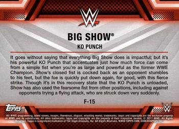 2017 Topps WWE Then Now Forever  - Finishers and Signature Moves #F-15 Big Show Back