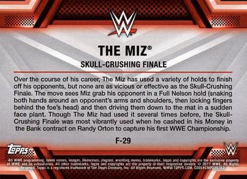 2017 Topps WWE Then Now Forever  - Finishers and Signature Moves #F-29 The Miz Back