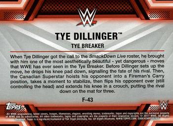2017 Topps WWE Then Now Forever  - Finishers and Signature Moves #F-43 Tye Dillinger Back