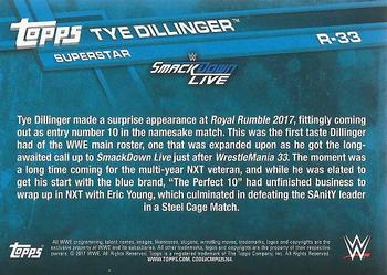 2017 Topps WWE Then Now Forever  - Roster Updates #R-33 Tye Dillinger Back
