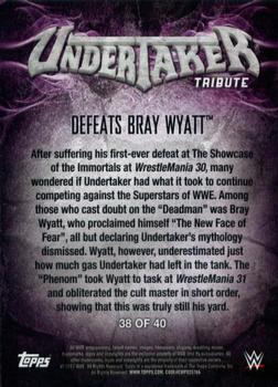 2017 Topps WWE Then Now Forever  - Undertaker Tribute (Part 4) #38 Undertaker - Defeats Bray Wyatt Back