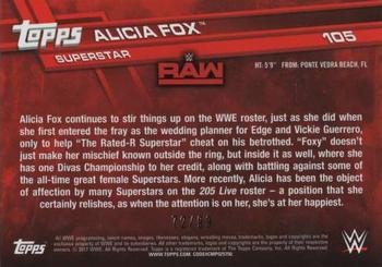 2017 Topps WWE Then Now Forever  - Blue #105 Alicia Fox Back