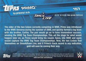 2017 Topps WWE Then Now Forever  - Blue #157 Primo Back
