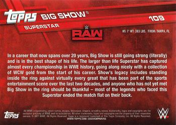 2017 Topps WWE Then Now Forever  - Bronze #109 Big Show Back