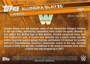 2017 Topps WWE Then Now Forever  - Bronze #181 Alundra Blayze Back