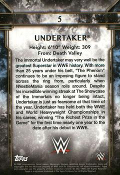 2017 Topps Legends of WWE - Bronze #5 Undertaker Back