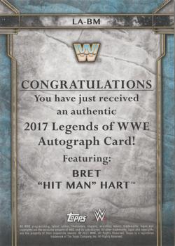 2017 Topps Legends of WWE - Autographs Black #LA-BM Bret 