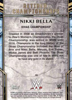 2017 Topps Legends of WWE - Retired Titles #10 Nikki Bella Back