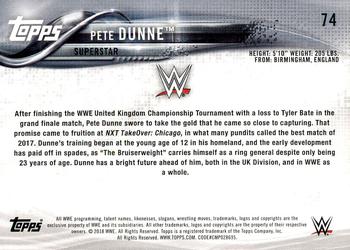 2018 Topps WWE #74 Pete Dunne Back