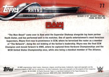 2018 Topps WWE #77 Rhyno Back