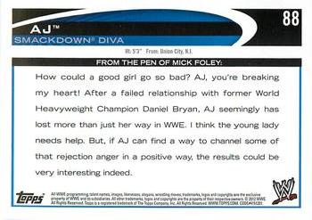 2012 Topps WWE - Silver Foil #88 AJ Back