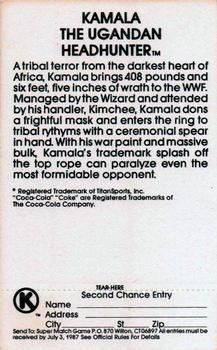 1987 Circle K WWF Supermatch #10 Kamala & Kimchee Back