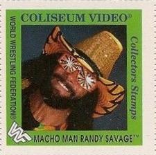 1993 Coliseum Video WWF Superstar Collectors Stamps #NNO Macho Man Randy Savage Front