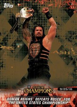 2018 Topps WWE Road To Wrestlemania - Bronze #3 Roman Reigns Defeats Rusev For the United States Championship - Clash of Champions 2016 - 9/25/16 Front