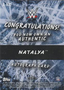 2018 Topps WWE Road To Wrestlemania - Autographs Silver #A-NAT Natalya Back