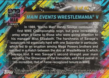 2018 Topps WWE Road To Wrestlemania - Macho Man Tribute (Part 1) #9 Main Events WrestleMania V Back