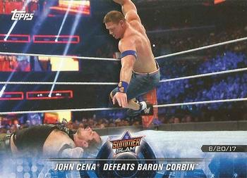 2018 Topps WWE Road To Wrestlemania - Road to Wrestlemania 34 #RTW-14 John Cena Defeats Baron Corbin - SummerSlam 2018 - 8/20/17 Front