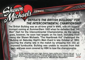 2018 Topps WWE Road To Wrestlemania - Shawn Michaels Tribute (Part 1) #6 Defeats The British Bulldog for the Intercontinental Championship Back
