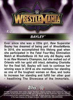 2018 Topps WWE Road To Wrestlemania - Wrestlemania 34 Roster #R-25 Bayley Back