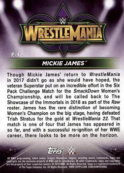 2018 Topps WWE Road To Wrestlemania - Wrestlemania 34 Roster #R-32 Mickie James Back