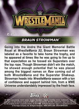 2018 Topps WWE Road To Wrestlemania - Wrestlemania 34 Roster #R-35 Braun Strowman Back