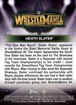 2018 Topps WWE Road To Wrestlemania - Wrestlemania 34 Roster #R-46 Heath Slater Back