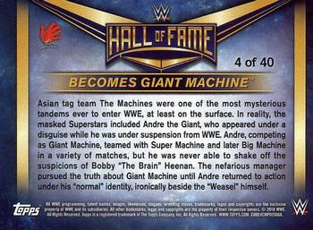 2018 Topps WWE Road To Wrestlemania - WWE Hall of Fame Tribute (Part 1) #4 Andre the Giant - Becomes Giant Machine Back