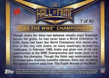 2018 Topps WWE Road To Wrestlemania - WWE Hall of Fame Tribute (Part 1) #7 Andre the Giant - Wins the WWE Championship Back