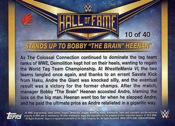 2018 Topps WWE Road To Wrestlemania - WWE Hall of Fame Tribute (Part 1) #10 Andre the Giant - Stands up to Bobby 