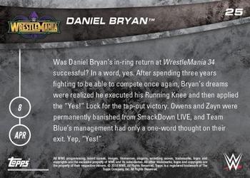 2018 Topps Now WWE #25 Daniel Bryan Back