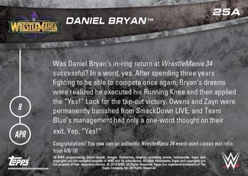 2018 Topps Now WWE #25 Daniel Bryan Back