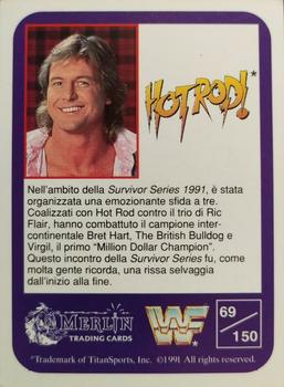 1991 Merlin WWF (Italian) #69 Rowdy Roddy Piper Back