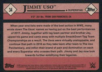 2018 Topps WWE Heritage #34 Jimmy Uso Back