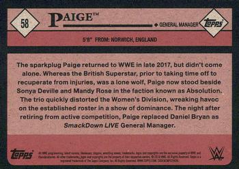 2018 Topps WWE Heritage #58 Paige Back