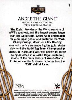 2018 Topps Legends of WWE #1 Andre the Giant Back